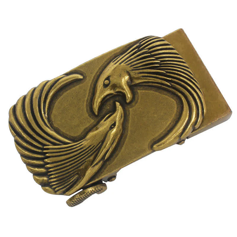 Men's DIY Double Eagles Automatic Buckle Leather Belt - Image 2