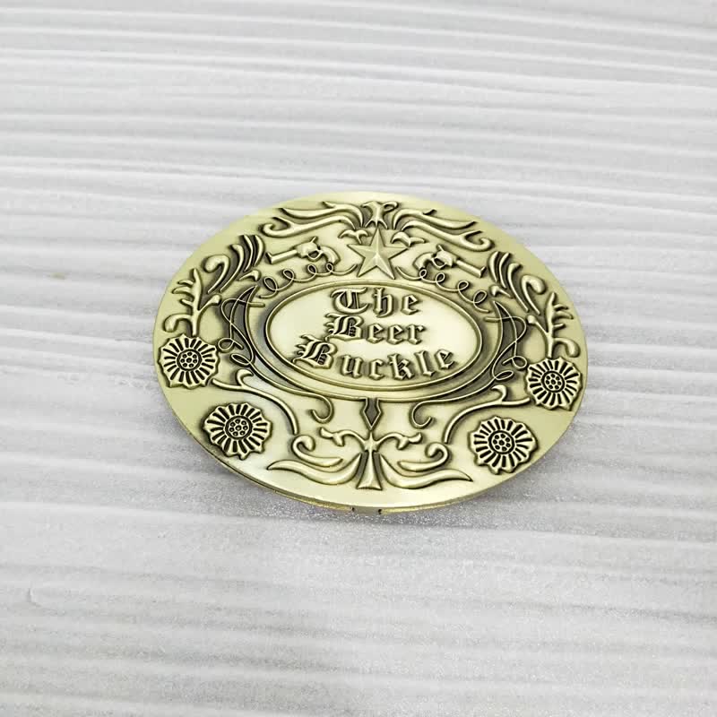 Men's DIY Engrave Flower Creative Beer Holder Buckle Leather Belt - Image 14