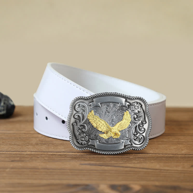 Men's DIY Gold Carving Animal Buckle Leather Belt - Image 14