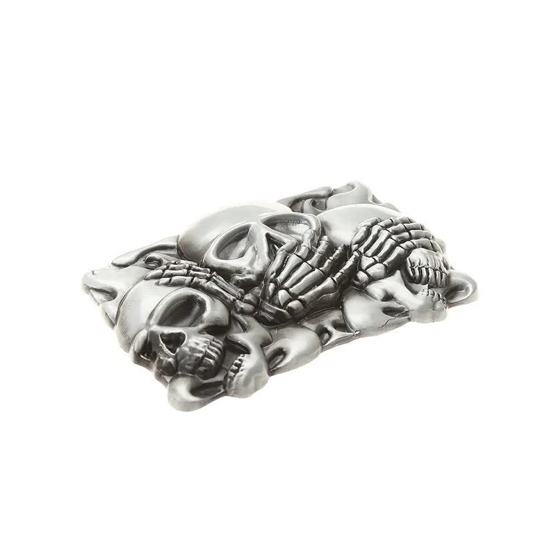 Men's DIY Horrible Laugh Skull Buckle Leather Belt - Image 4