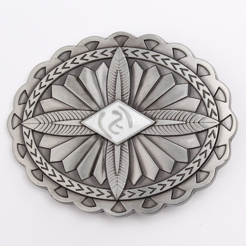Men's DIY Indian Tribal Cross Totem Buckle Leather Belt - Image 20