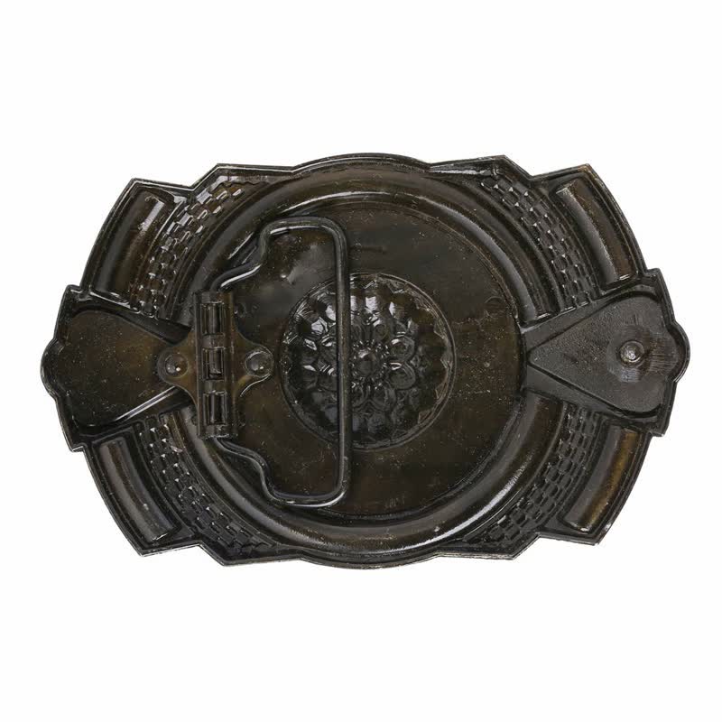 Men's DIY Indian Wood Bead Buckle Leather Belt - Image 2