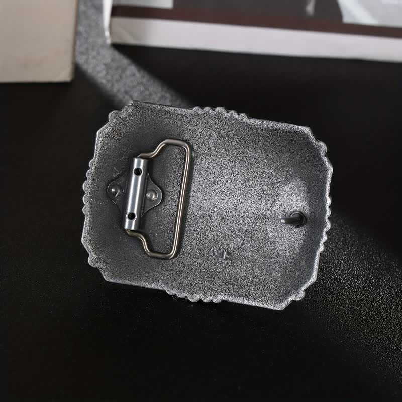 Men's DIY Longhorn Bull Head Buckle Leather Belt - Image 2