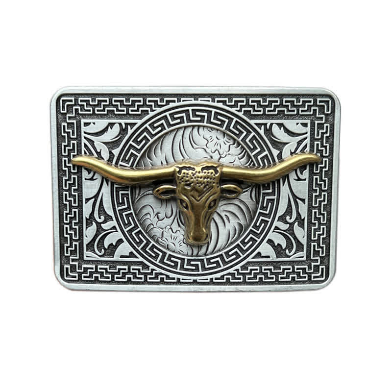Men's DIY  Weatern Buckle Leather Belt - Image 4