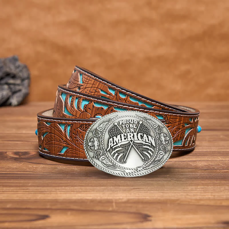 Men's DIY Dual American Flags Creative Beer Holder Buckle Leather Belt - Image 10
