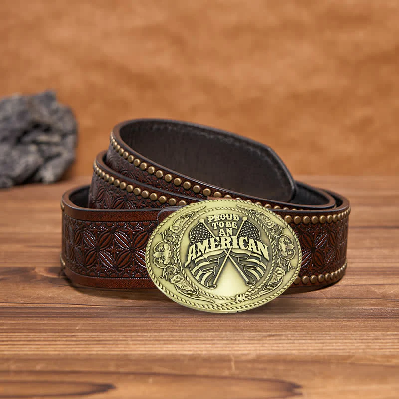 Men's DIY Dual American Flags Creative Beer Holder Buckle Leather Belt - Image 17