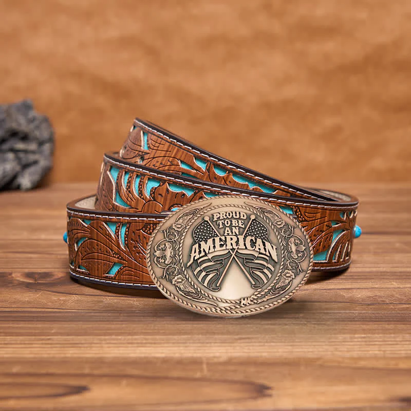 Men's DIY Dual American Flags Creative Beer Holder Buckle Leather Belt - Image 22