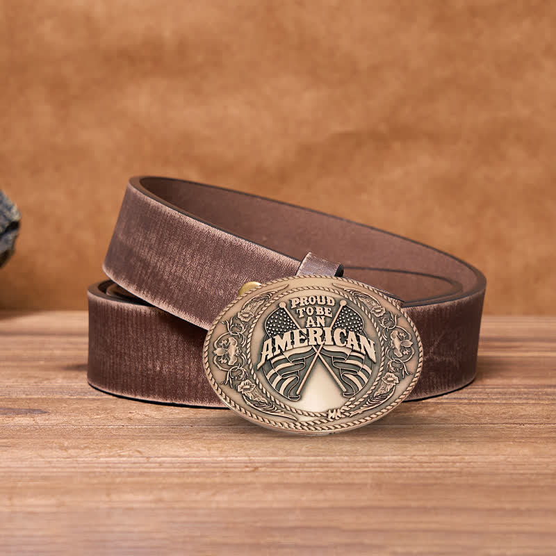 Men's DIY Dual American Flags Creative Beer Holder Buckle Leather Belt - Image 24