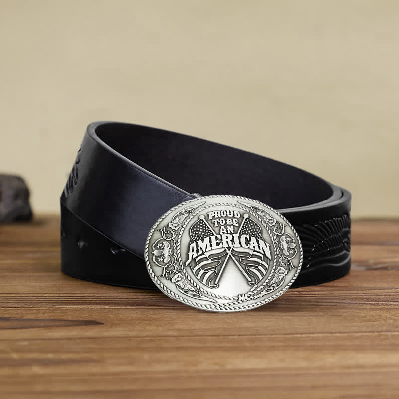 Men's DIY Dual American Flags Creative Beer Holder Buckle Leather Belt - Image 9