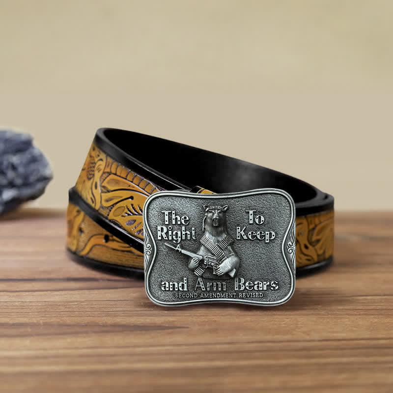 Men's DIY Novelty Arm Bears Buckle Leather Belt - Image 14