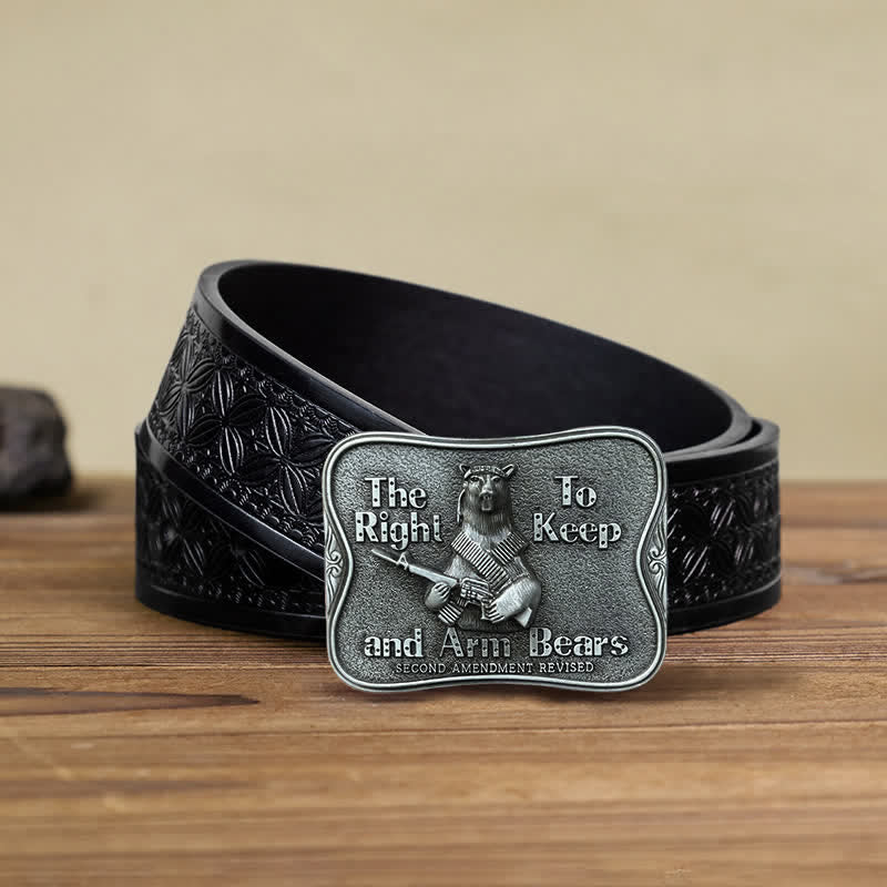 Men's DIY Novelty Arm Bears Buckle Leather Belt - Image 8