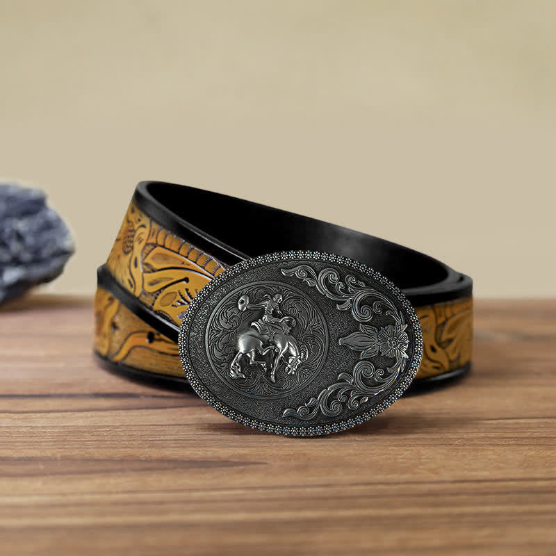 Men's DIY Off-Road Horse Riding Buckle Leather Belt - Image 13