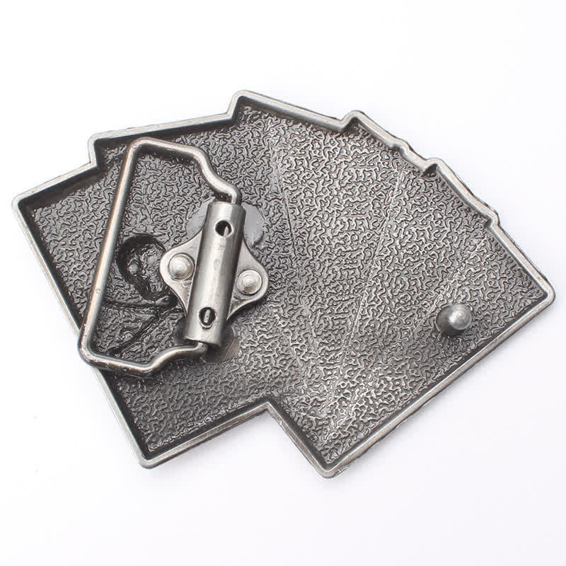 Men's DIY Pirate Skull Poker Flush Buckle Leather Belt - Image 3