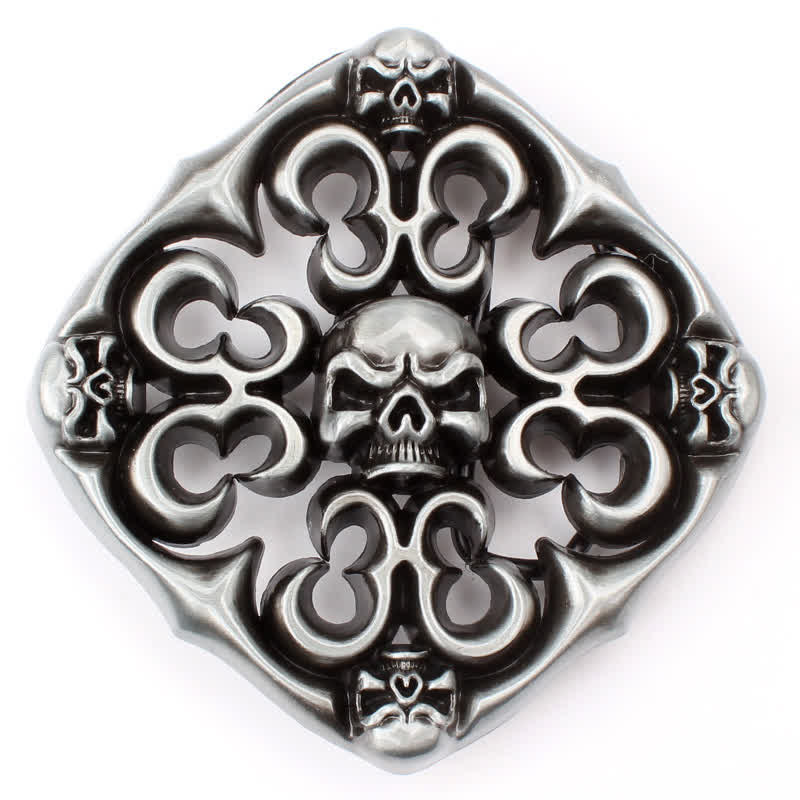 Men's DIY Rock Hollow Out Skull Buckle Leather Belt - Image 3