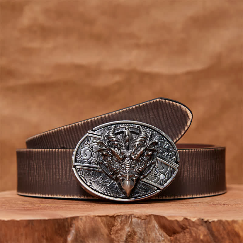Men's DIY Sharp Dragon Hidden Folding Knife Leather Belt - Image 8