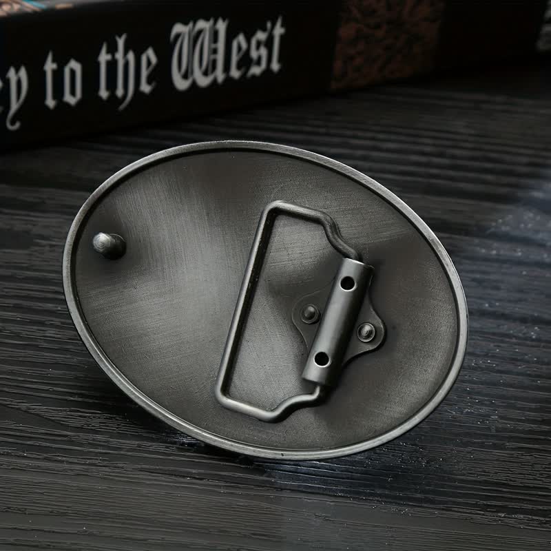 Men's DIY Silver Lone Star Buckle Leather Belt - Image 2