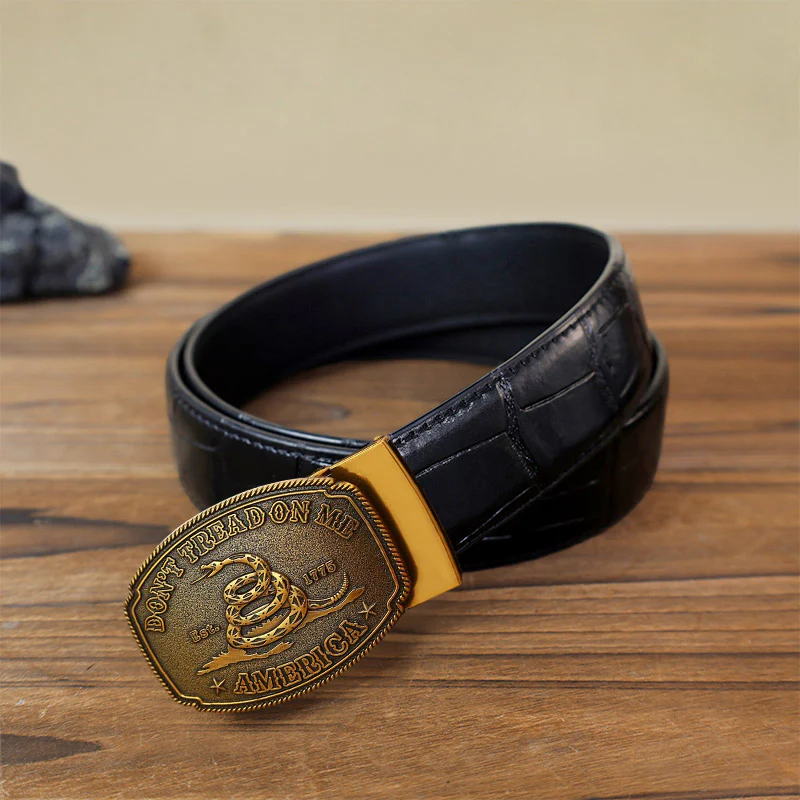 Men's DIY Snake Attitude Automatic Buckle Leather Belt - Image 3