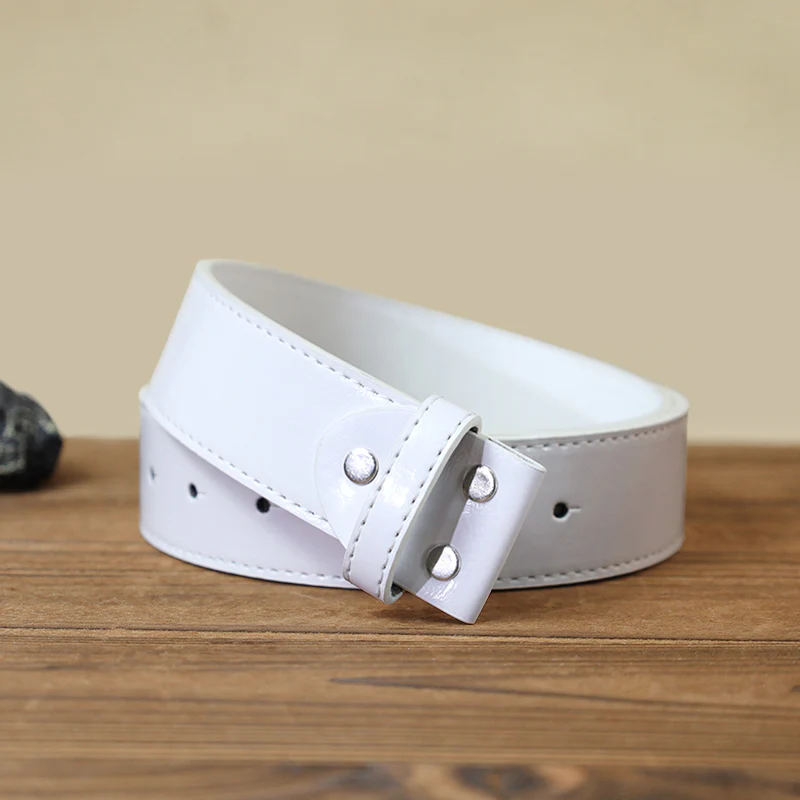 Men's DIY Triple Skull Head Buckle Leather Belt - Image 8