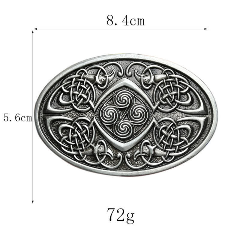Men's DIY Viking Celtic Knot Buckle Leather Belt - Image 3