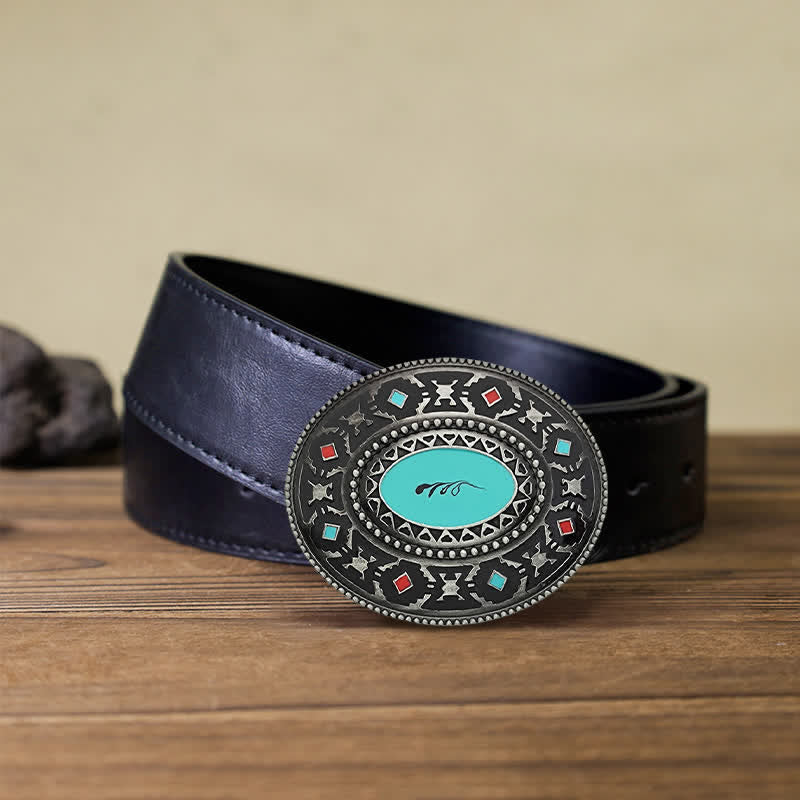 Men's DIY Western Colorul Enameled Leather Belt - Image 4