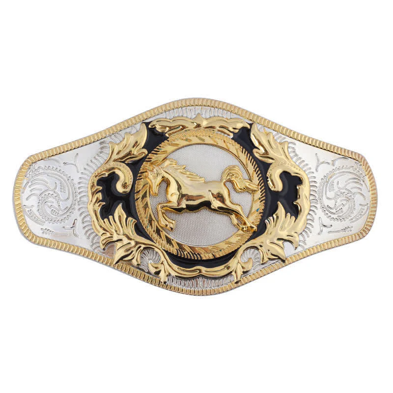 Men's DIY Western Golden Animal Buckle Leather Belt - Image 12