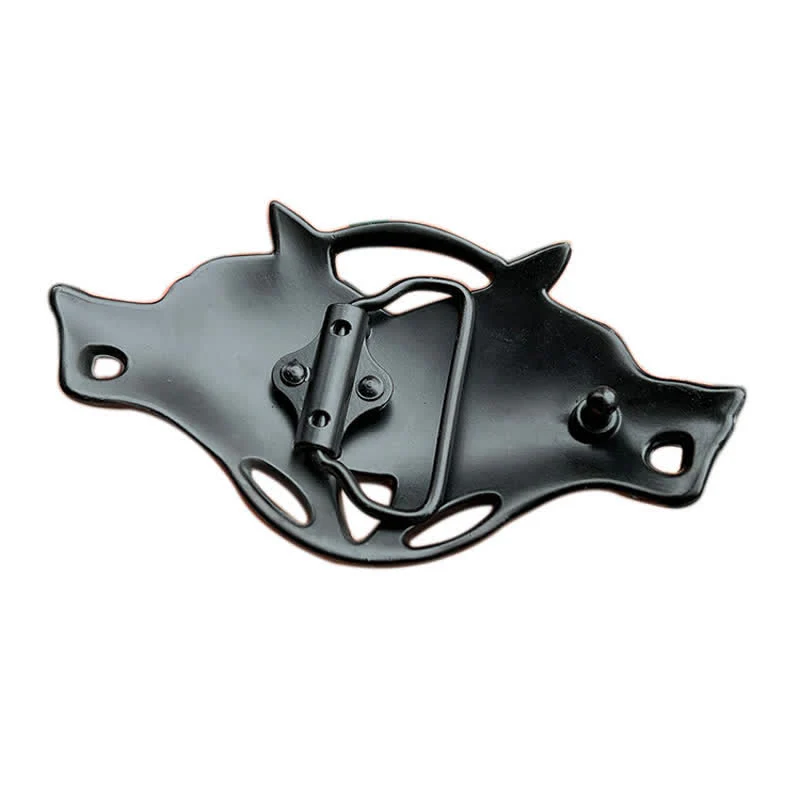 Men's DIY Wolf Head Celtic Knot Buckle Leather Belt - Image 2