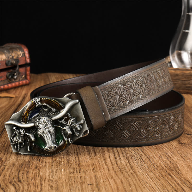 Men's Domineering Bull Head Leather Belt - Image 6