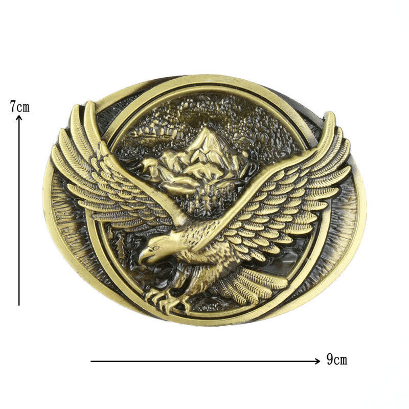 Men's DIY Domineering Flying Eagle Buckle Leather Belt - Image 7