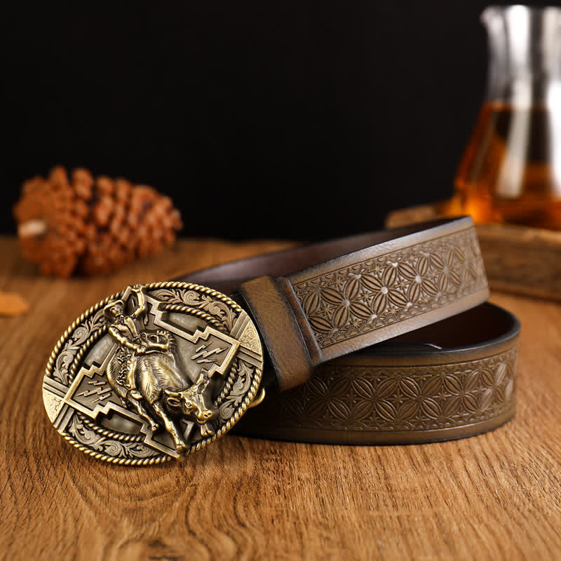 Men's Domineering Riding Bull Leather Belt - Image 7
