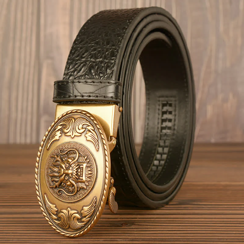 Men's Dragon Head Crocodile Pattern Leather Belt - Image 12