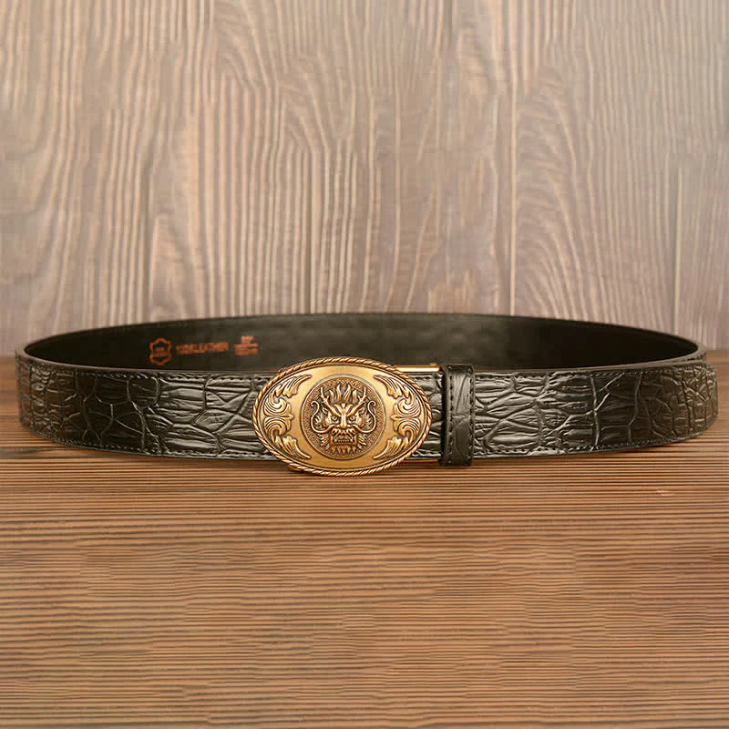 Men's Dragon Head Crocodile Pattern Leather Belt - Image 17