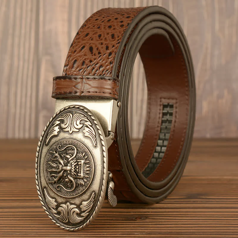 Men's Dragon Head Crocodile Pattern Leather Belt - Image 18