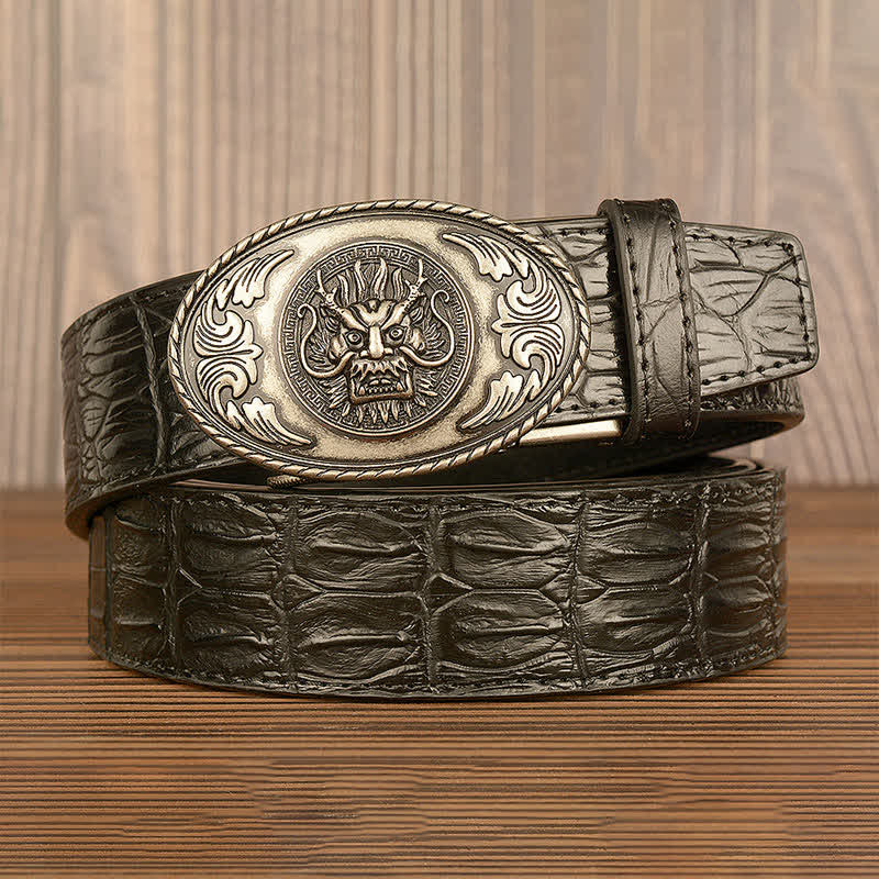Men's Dragon Head Crocodile Pattern Leather Belt - Image 23