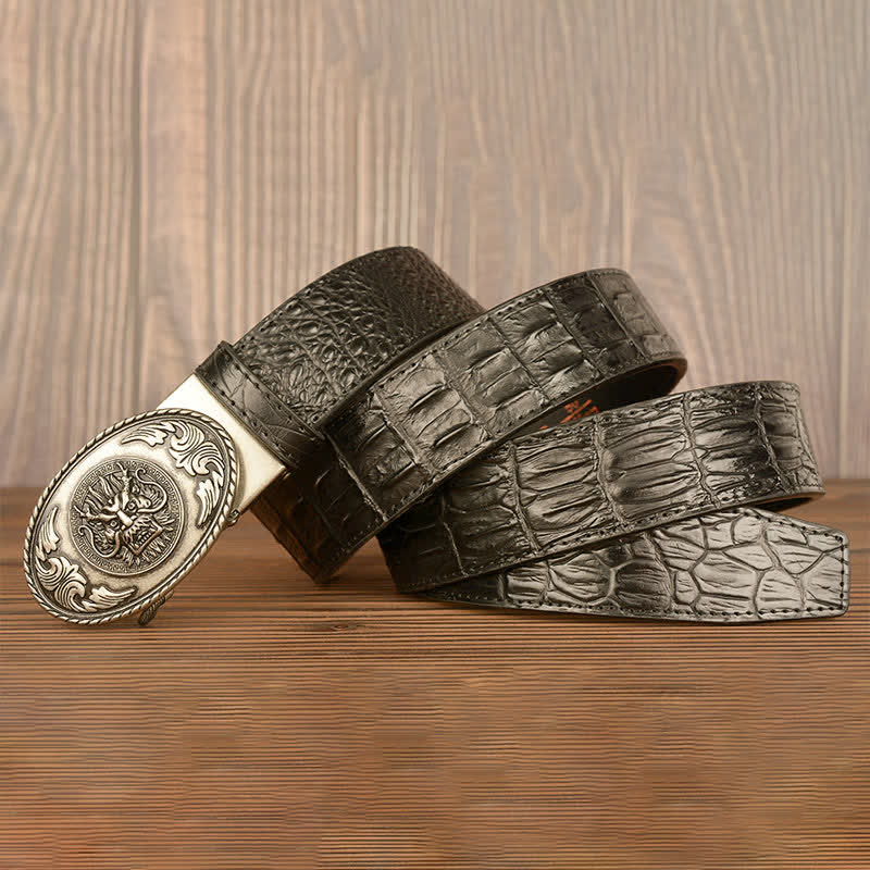 Men's Dragon Head Crocodile Pattern Leather Belt - Image 25