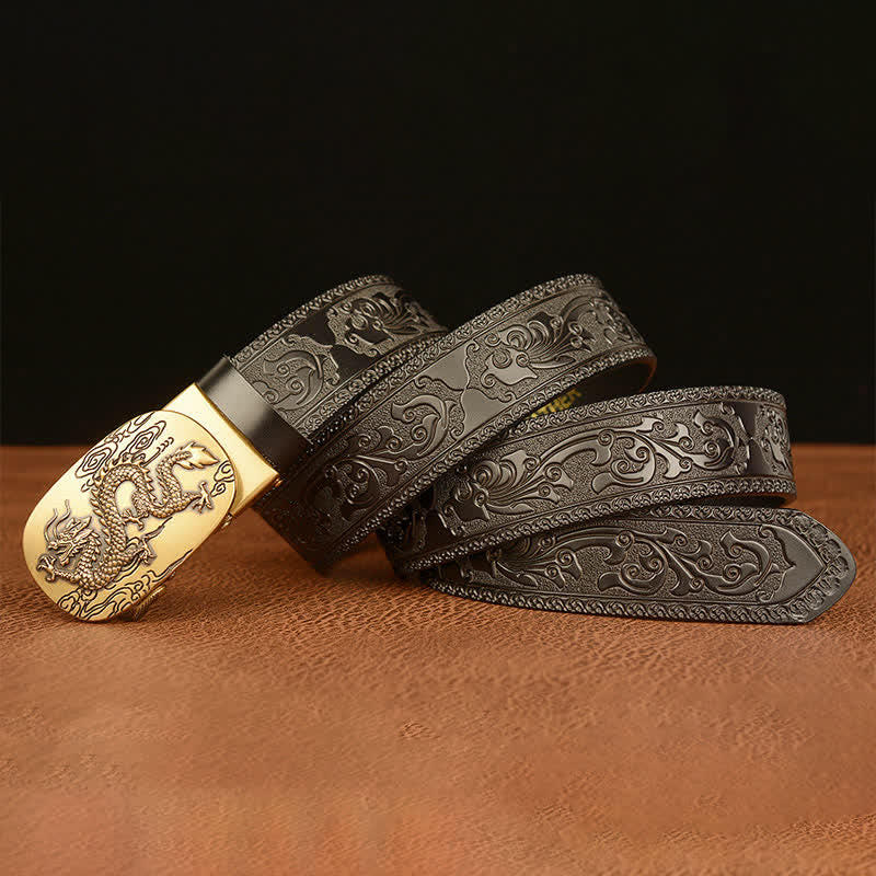 Men's Dragon Soaring In The Sky Leather Belt - Image 13