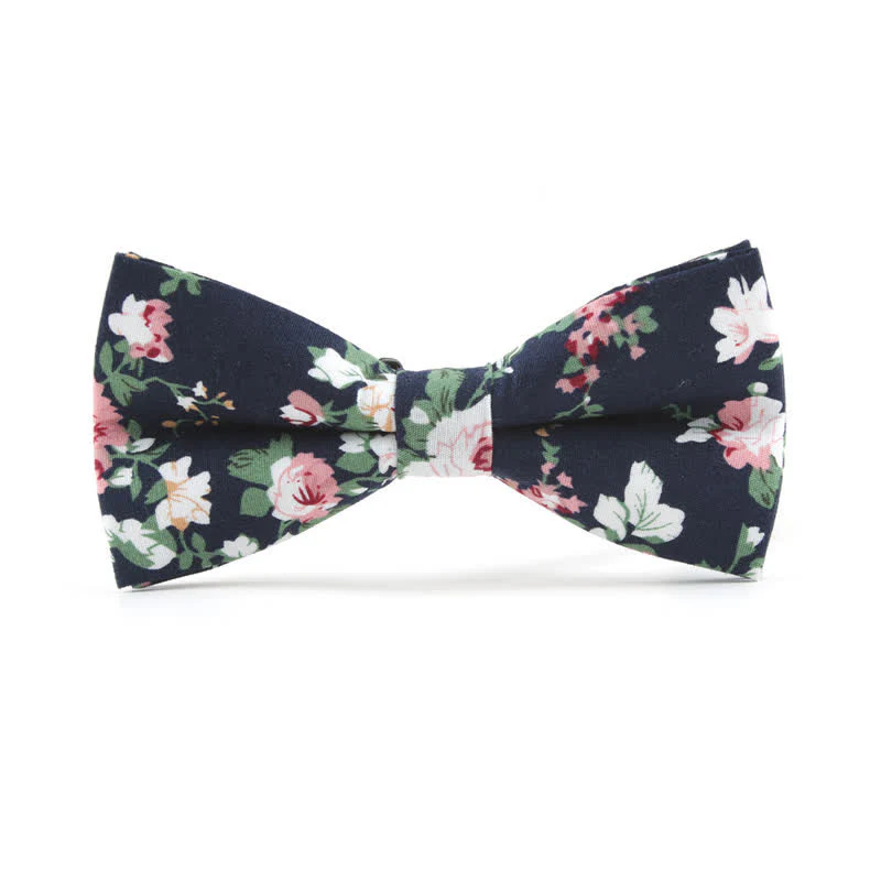 Men's Dyeing Rose Leaves Floral Bow Tie - Image 6