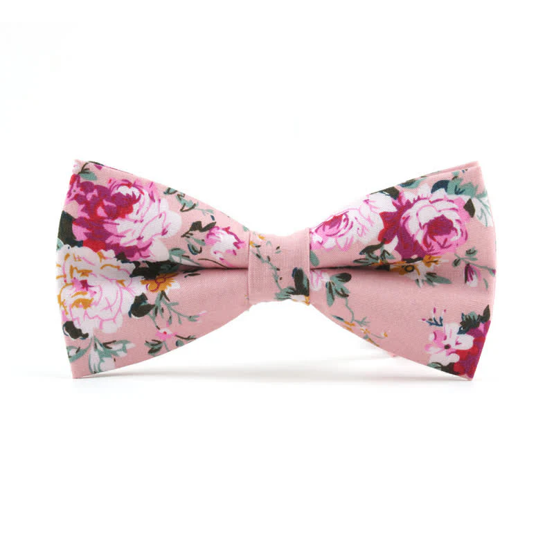 Men's Dyeing Rose Leaves Floral Bow Tie - Image 7