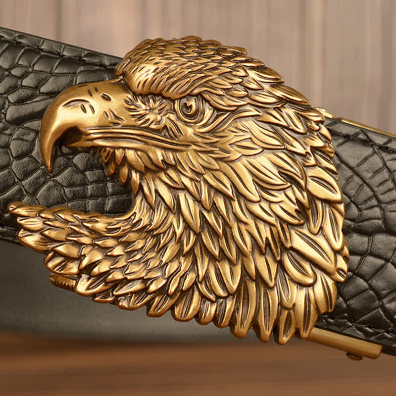 Men's Eagle Cool Alligator Claw Pattern Leather Belt - Image 3