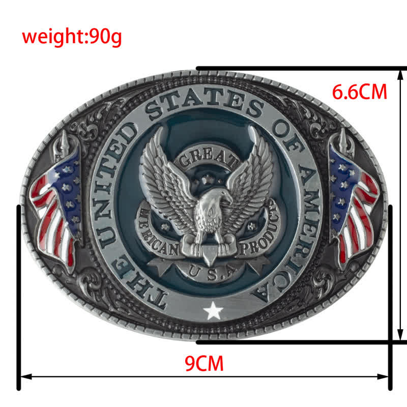 Men's Eagle Spread Wings Patriotic Buckle Leather Belt - Image 6