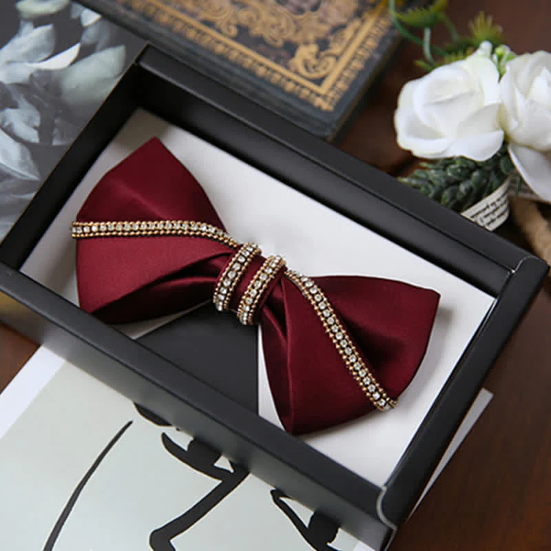 Men's Elegant Chain Bow Tie Pocket Square - Image 2