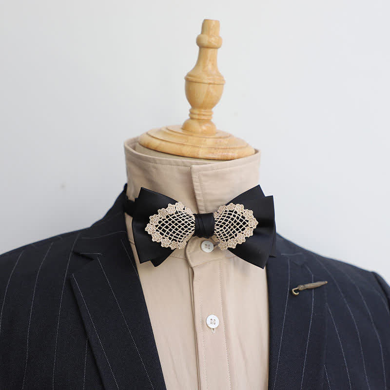 Men's Elegant Flower Lace Bow Tie - Image 2