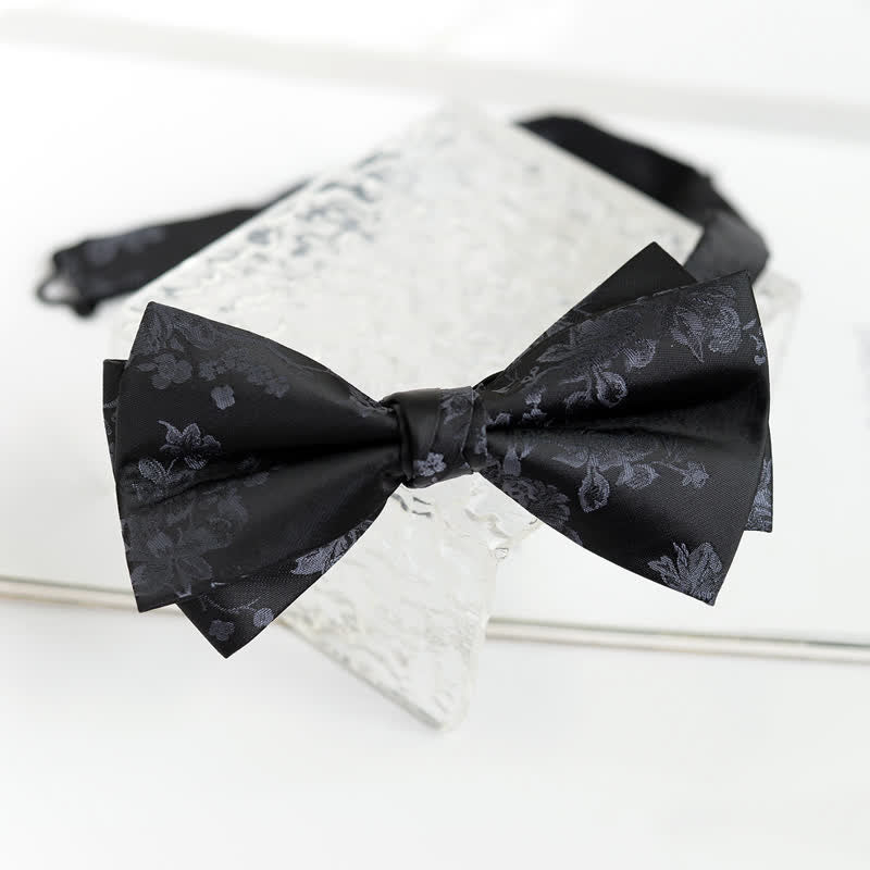 Men's Elegant Iris Floral Pattern Bow Tie - Image 8