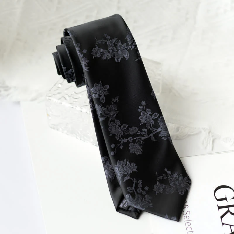 Men's Elegant Iris Floral Pattern Necktie - Image 6
