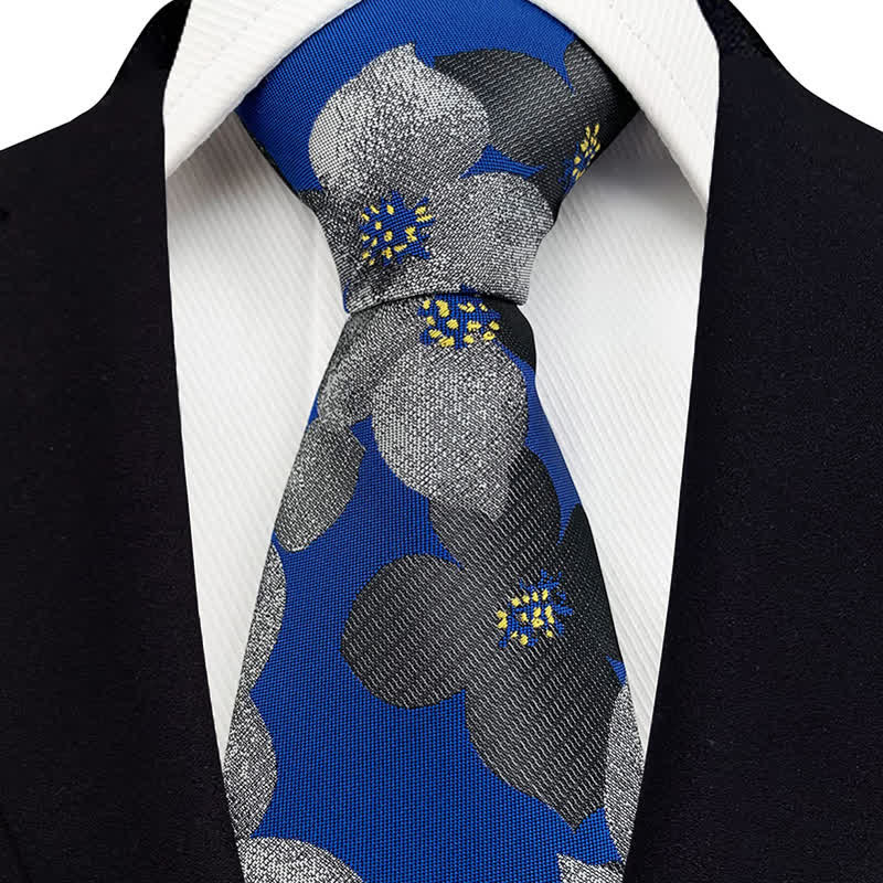 Men's Elegant Large Blossom Floral Necktie - Image 8