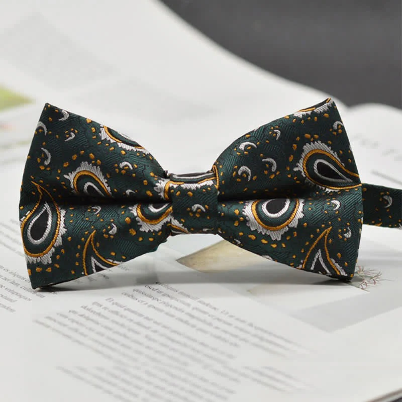 Men's Elegant Paisley Vintage Art Pattern Bow Tie - Image 8