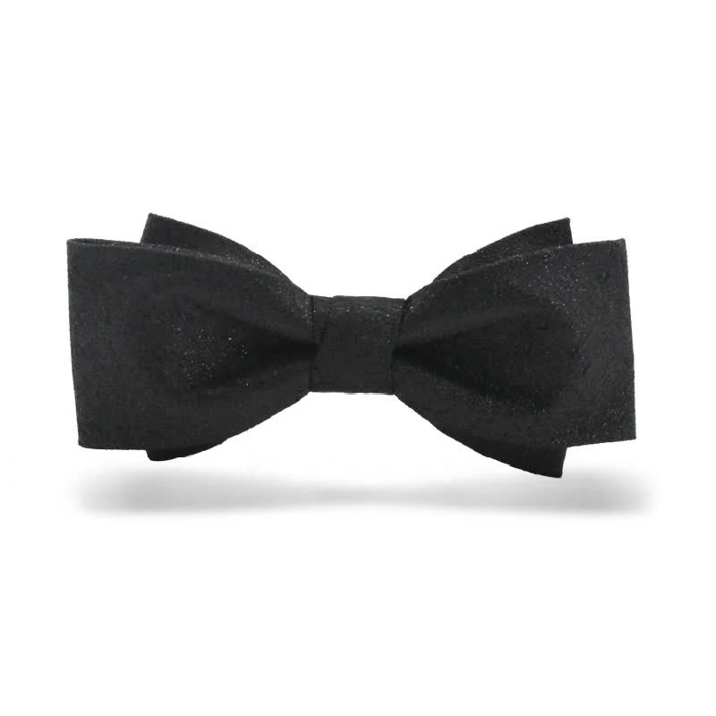 Men's Elegant Subtle Sparkle Black Bow Tie - Image 4