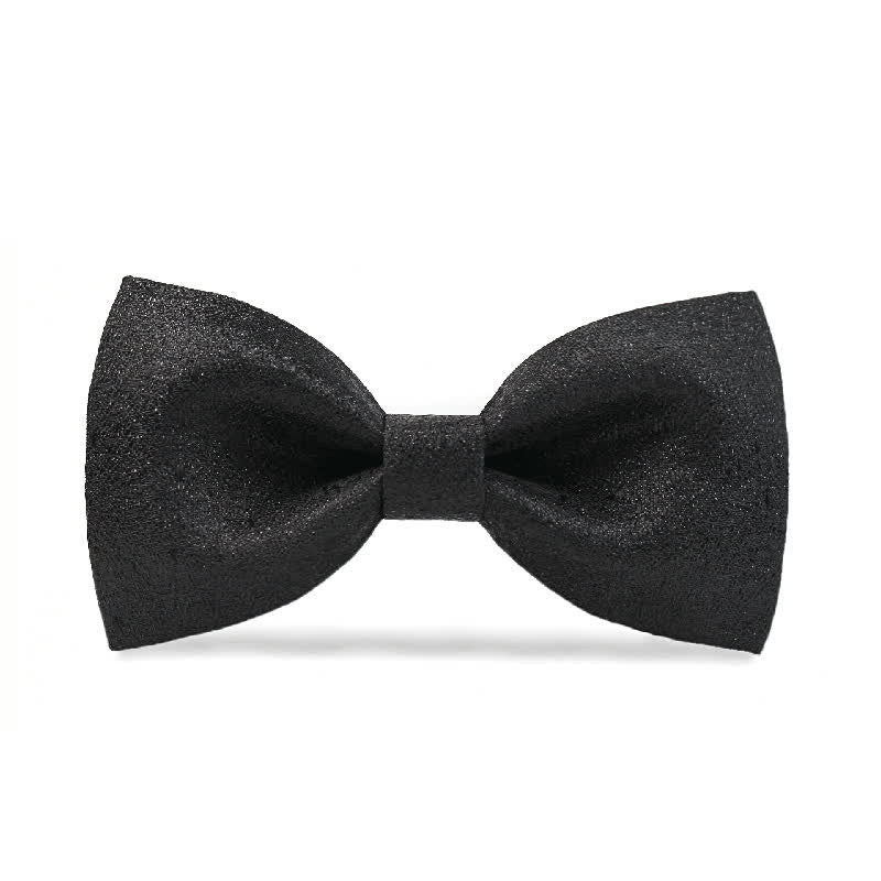 Men's Elegant Subtle Sparkle Black Bow Tie - Image 9