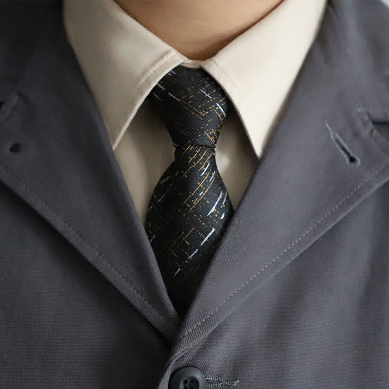 Men's Elegant Zipper Tie Paisley Striped Necktie - Image 10