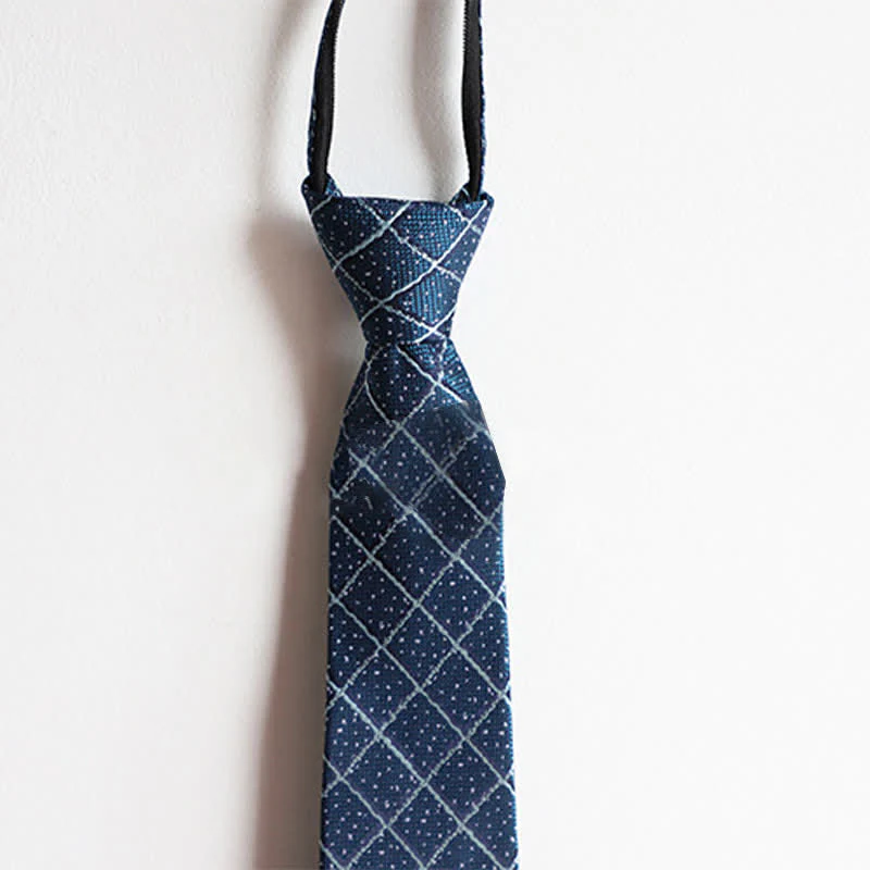 Men's Elegant Zipper Tie Paisley Striped Necktie - Image 3
