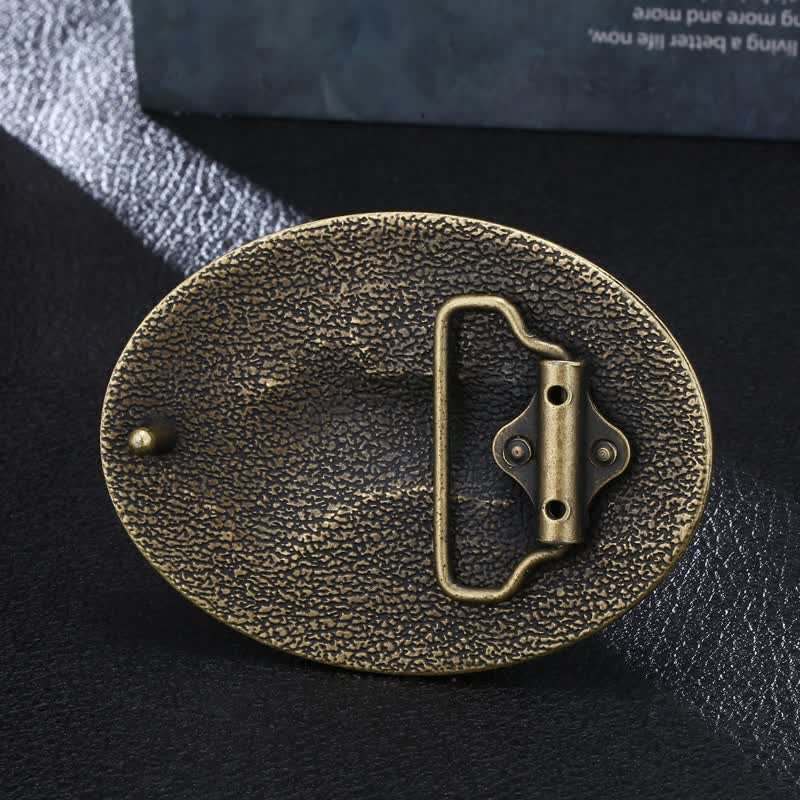 Men's DIY Elk Deer American Flag Buckle Leather Belt - Image 5